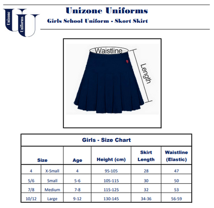 Girl’s Adjustable Waist Pleated Skort Skirt